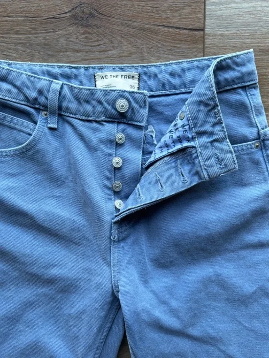 WE THE FREE Deep Trance Dropped Boyfriend Jeans Ocean Blue Size 25 - Picture 6 of 10